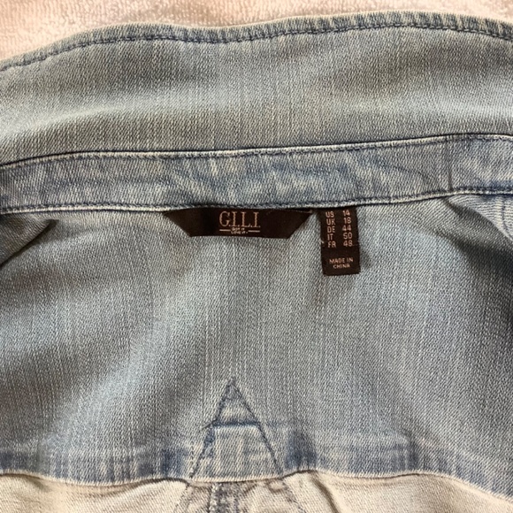 G.I.L.I. Denim Buddha Jacket Light Wash SZ 14 - Picture 10 of 16